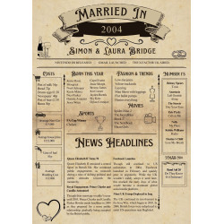 The Year You Were Married Newspaper - 60's
