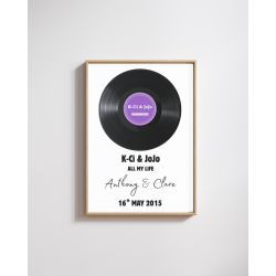 Vinyl Record Commemorative First Dance Print | Custom Typographic Marriage Keepsake