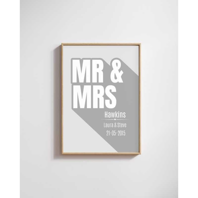 Personalized Wedding Date & Names Print | Custom Typographic Marriage Keepsake