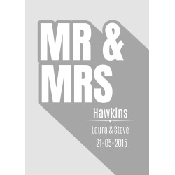 Personalized Wedding Date & Names Print | Custom Typographic Marriage Keepsake