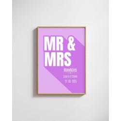 Personalized Wedding Date & Names Print | Custom Typographic Marriage Keepsake