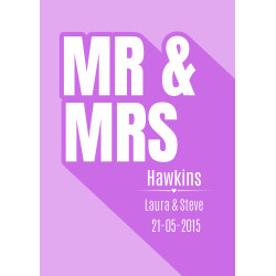 Personalized Wedding Date & Names Print | Custom Typographic Marriage Keepsake