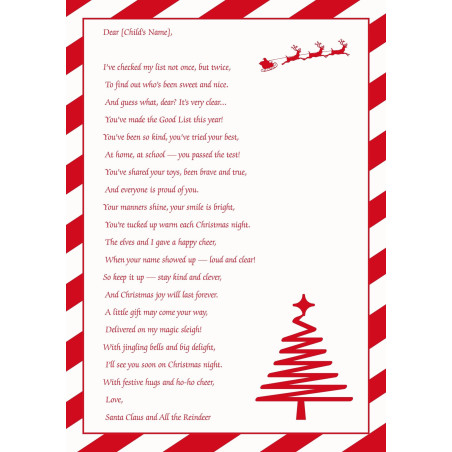 Christmas Poem – Red  Personalised Print