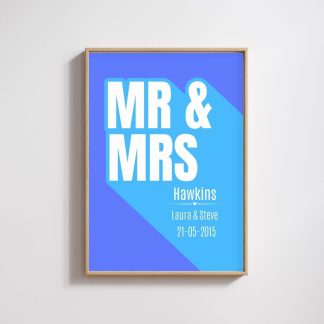 Personalised Mr & Mrs Print – Custom Wedding Gift for Couples, Newlyweds & Anniversaries